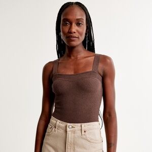 Ribbed Sweater Sweetheart Bodysuit